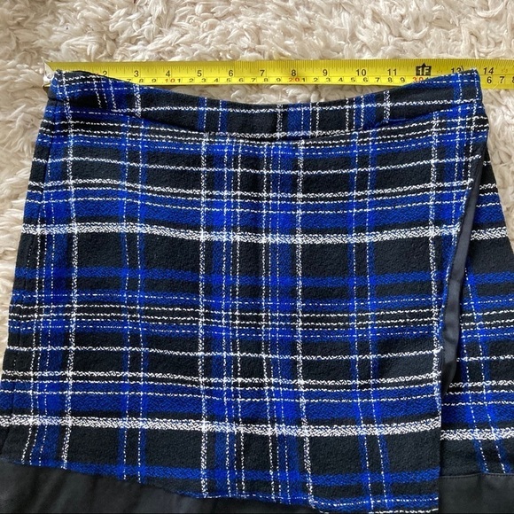 Lover’s + Friends Plaid Skirt Leather Sz S - Picture 3 of 6